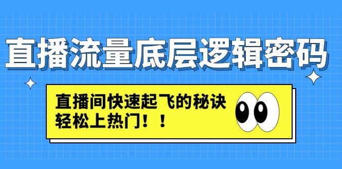直播流量底层逻辑密码：直播间快速起飞的秘诀，轻松上热门-零点科技
