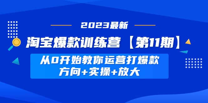 淘宝爆款训练营【第11期】 从0开始教你运营打爆款，方向+实操+放大-零点科技