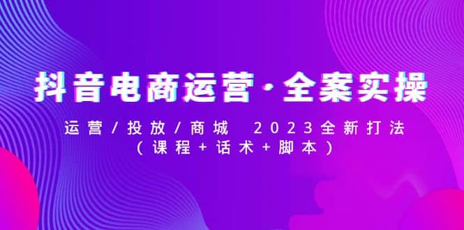 抖音电商运营·全案实操：运营/投放/商城 2023全新打法-零点科技
