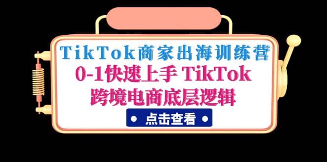 TikTok商家出海训练营：0-1快速上手 TikTok跨境电商底层逻辑(无水印)-零点科技