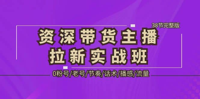 资深·带货主播拉新实战班，0粉号/老号/节奏/话术/播感/流量-38节完整版-零点科技