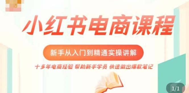小红书电商新手入门到精通实操课，从入门到精通做爆款笔记，开店运营-零点科技