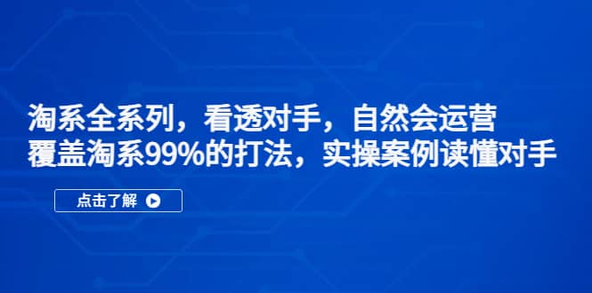 淘系全系列，看透对手，自然会运营，覆盖淘系99%·打法，实操案例读懂对手-零点科技