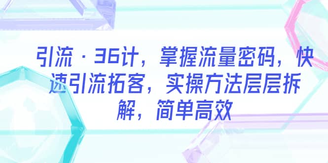 引流·36计，掌握流量密码，快速引流拓客，实操方法层层拆解，简单高效-零点科技