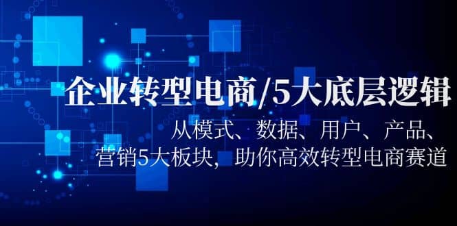 企业转型电商/5大底层逻辑，从模式 数据 用户 产品 营销5大板块，高效转型-零点科技