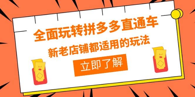 全面玩转拼多多直通车，新老店铺都适用的玩法（12节精华课）-零点科技