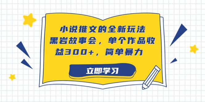 小说推文的全新玩法，黑岩故事会，单个作品收益300+，简单暴力-零点科技