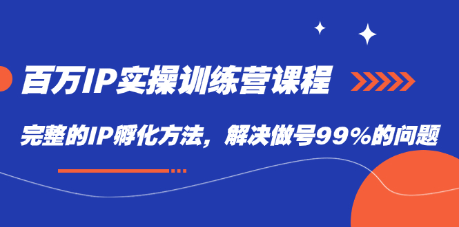 百万IP实战训练营课程，完整的IP孵化方法，解决做号99%的问题-零点科技