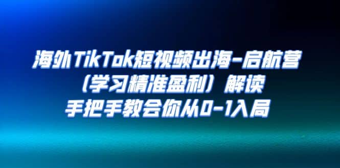 海外TikTok短视频出海-启航营（学习精准盈利）解读，手把手教会你从0-1入局-零点科技