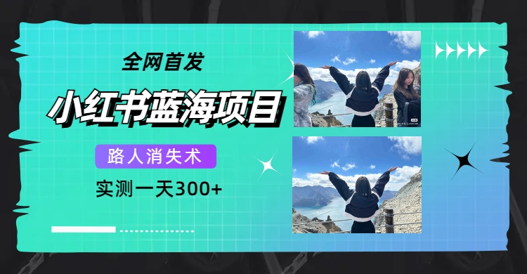 全网首发，小红书蓝海项目，路人消失术，实测一天300+（教程+工具）-零点科技
