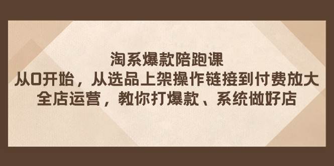淘系爆款陪跑课 从选品上架操作链接到付费放大 全店运营 打爆款 系统做好店-零点科技