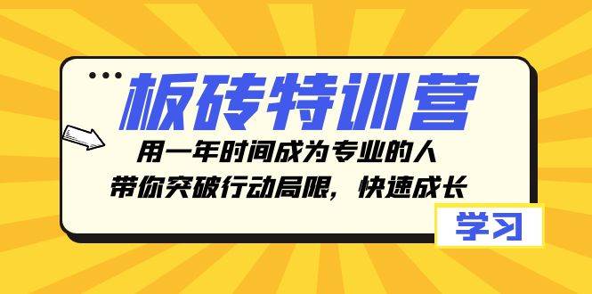 板砖特训营，用一年时间成为专业的人，带你突破行动局限，快速成长-零点科技