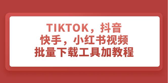 TIKTOK，抖音，快手，小红书视频批量下载工具加教程-零点科技
