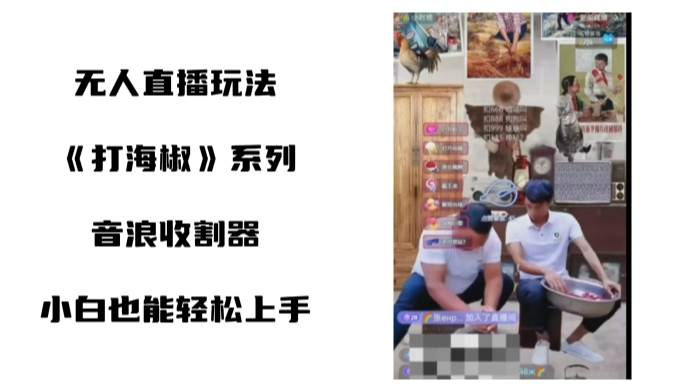 打海椒无人直播整蛊项目，小白轻松上手撸音浪收割器（教程+工具+素材）-零点科技
