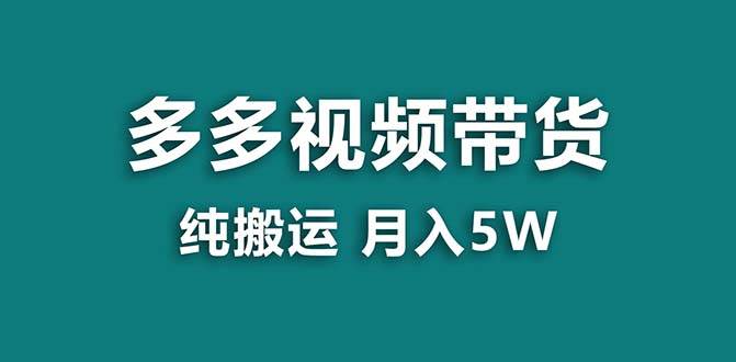【蓝海项目】拼多多视频带货 纯搬运一个月搞了5w佣金，小白也能操作 送工具-零点科技