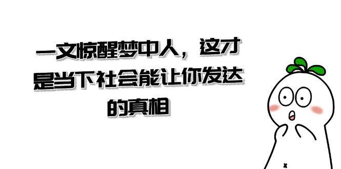 某公众号付费文章《一文 惊醒梦中人，这才是当下社会能让你发达的真相》-零点科技