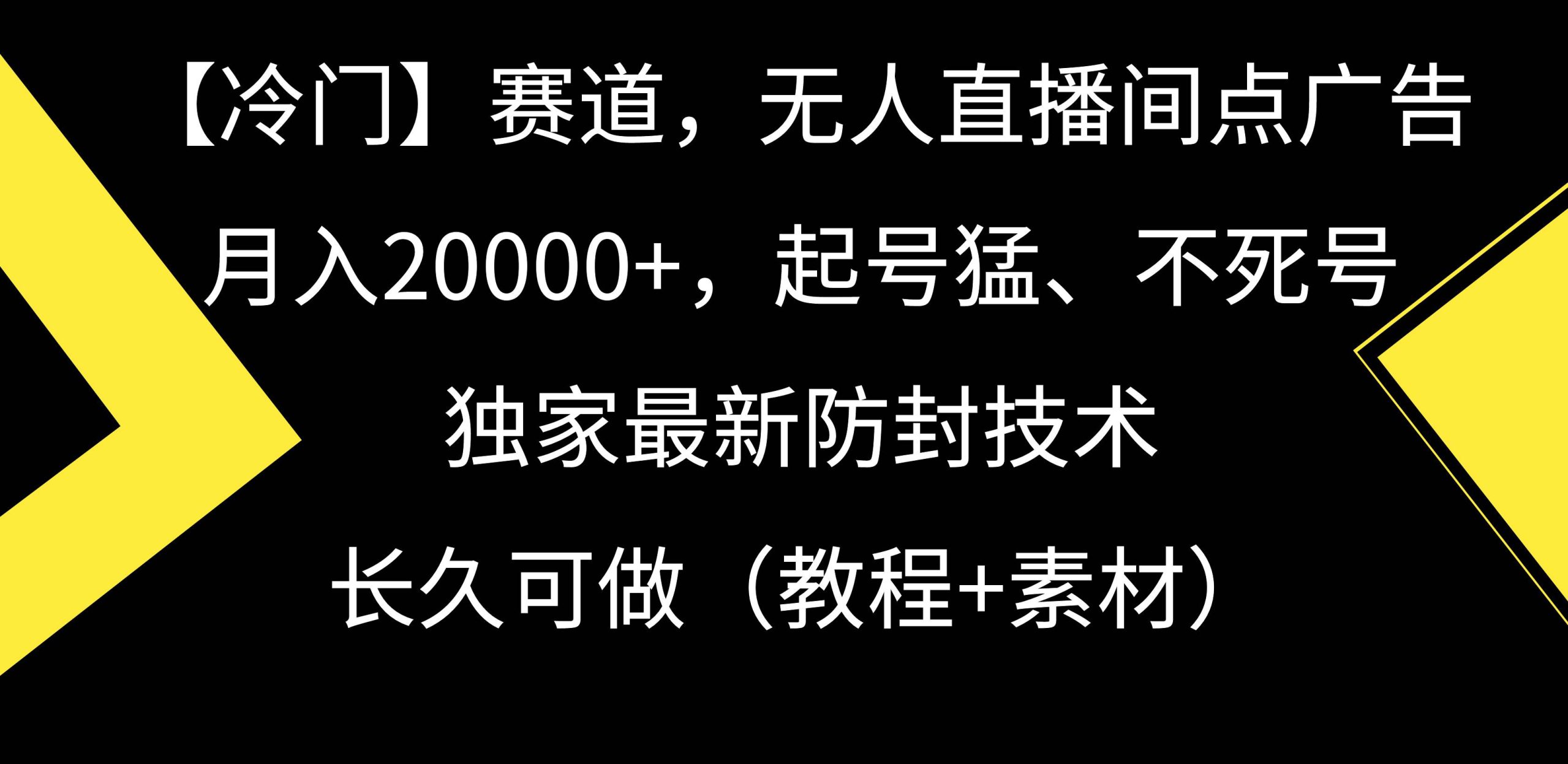 【冷门】赛道，无人直播间点广告，月入20000+，起号猛、不死号，独家最…-零点科技