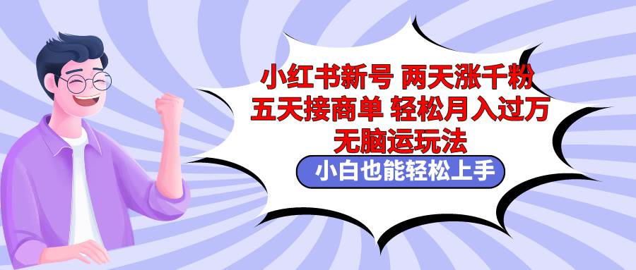 小红书新号两天涨千粉五天接商单轻松月入过万 无脑搬运玩法 小白也能轻…-零点科技