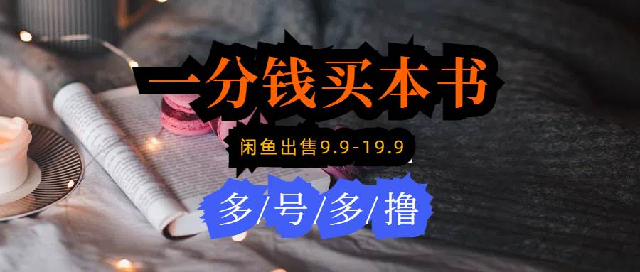每天花1分钱买一本书，闲鱼出售9.9-19.9不等，多账号多撸 新手小白均可操作-零点科技