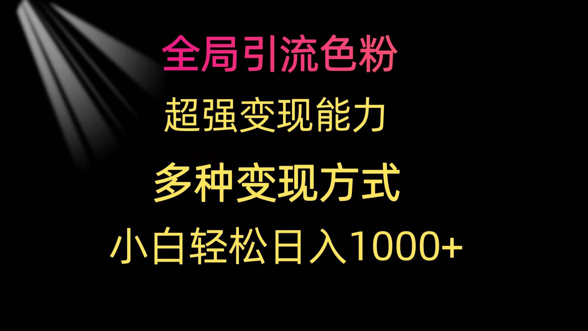 全局引流色粉 超强变现能力 多种变现方式 小白轻松日入1000+-零点科技