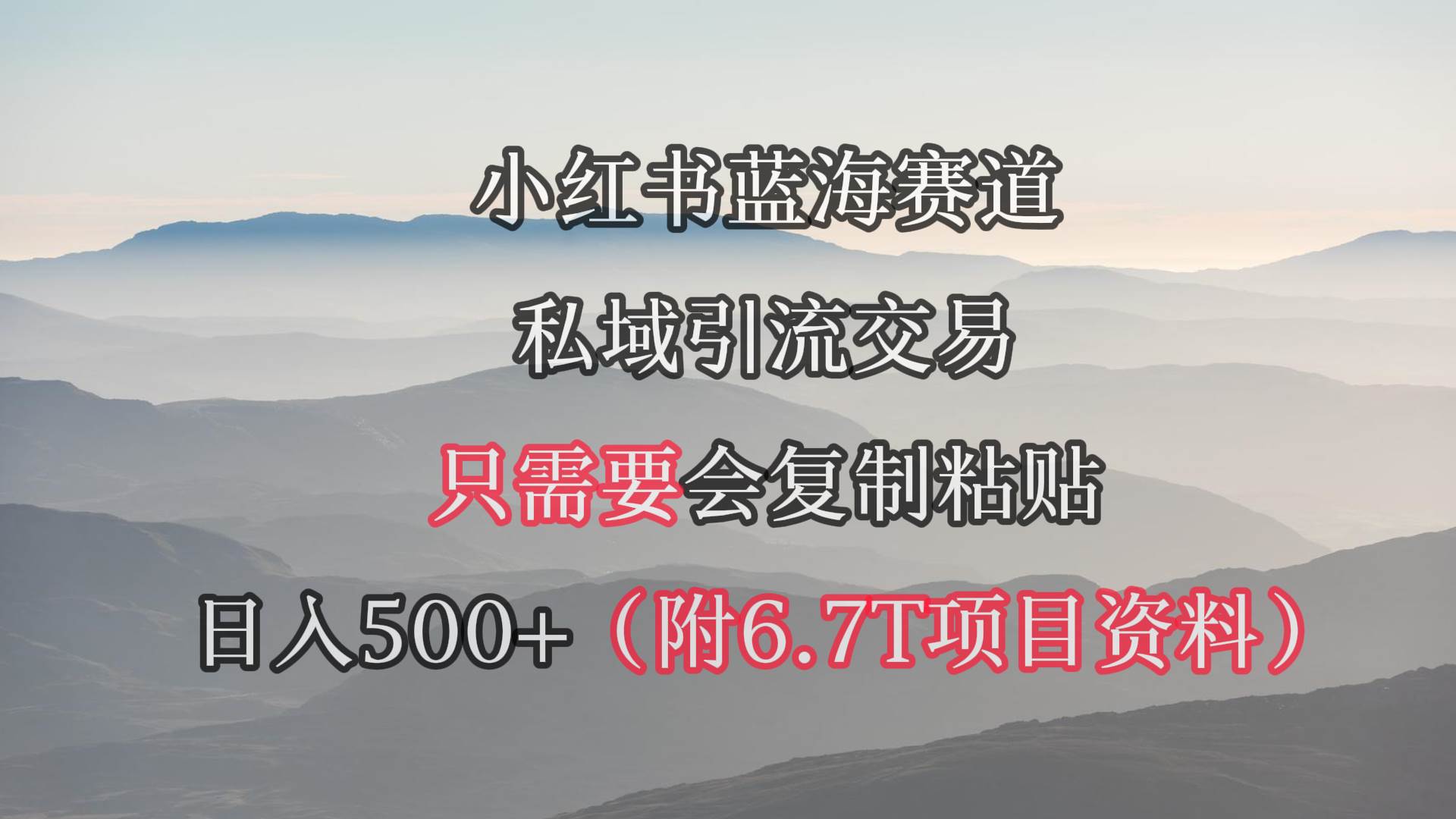 小红书短剧赛道，私域引流交易，会复制粘贴，日入500+（附6.7T短剧资源）-零点科技