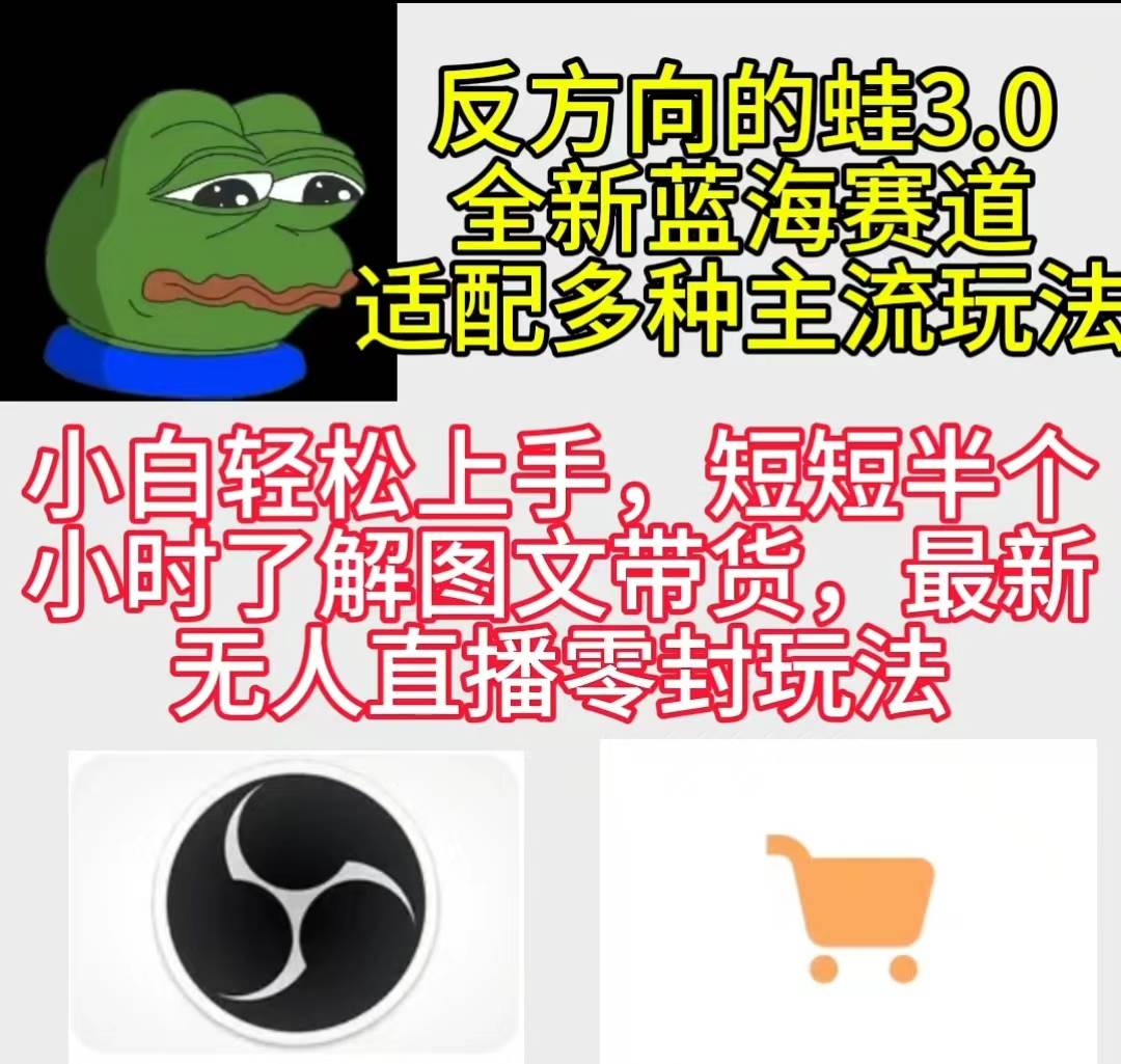 反方向的蛙3.0，图文最新玩法，变现多元化，新蓝海项目，小白轻松上手-零点科技