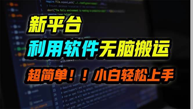 新平台用软件无脑搬运，月赚10000+，小白也能轻松上手-零点科技