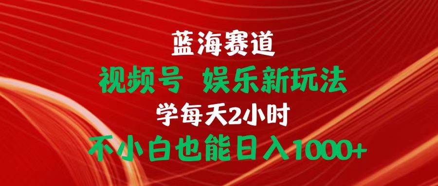 蓝海赛道视频号 娱乐新玩法每天2小时小白也能日入1000+-零点科技