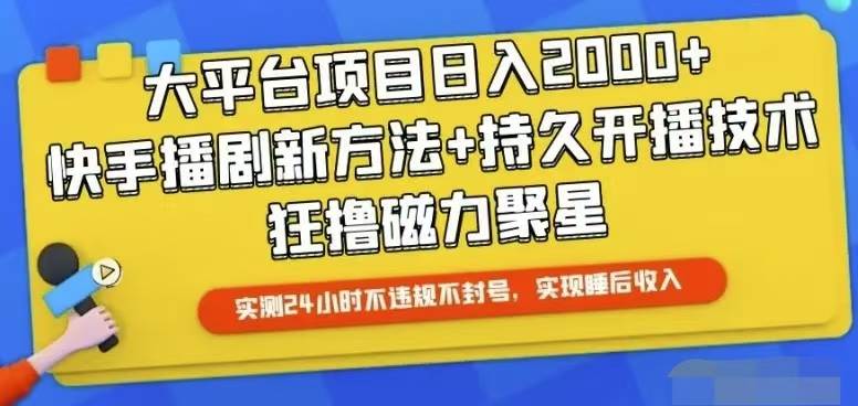 快手24小时无人直播，真正实现睡后收益-零点科技