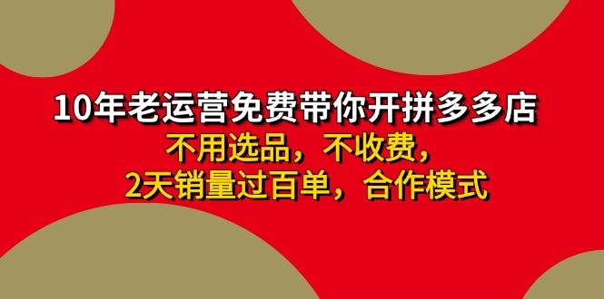 拼多多 最新合作开店日收4000+两天销量过百单，无学费、老运营代操作、…-零点科技