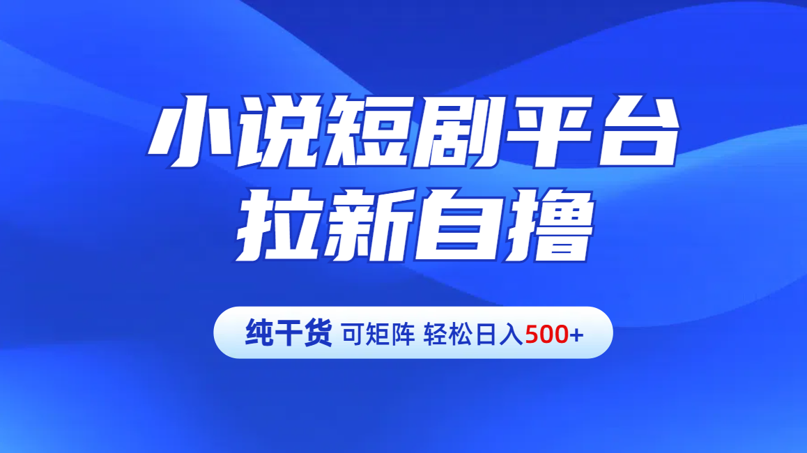 【纯干货】小说短剧平台拉新自撸玩法详解-单人轻松日入500+-零点科技