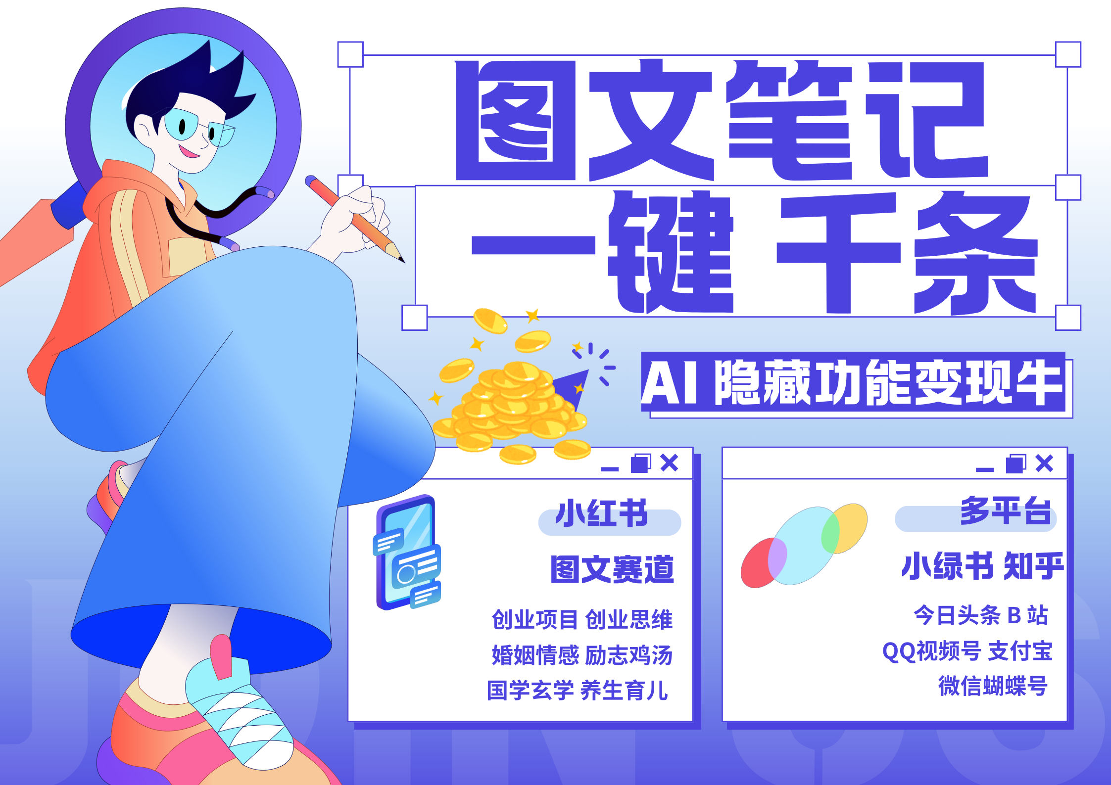小红书小绿书 秒生图文一键千条 轻松变现3W+-零点科技
