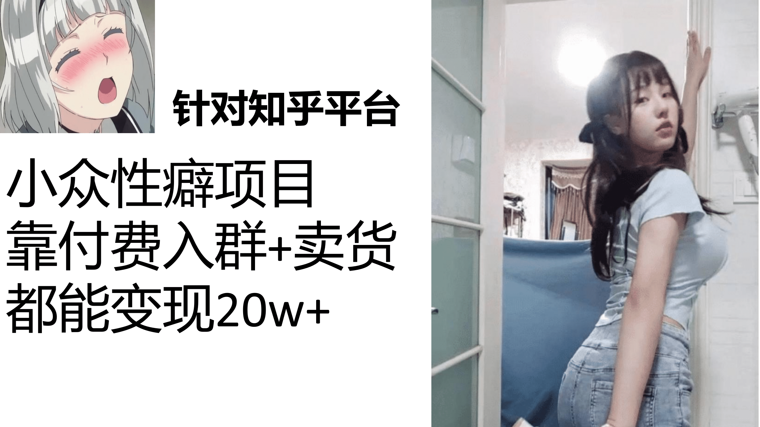 知乎小众性癖项目，Lsp的钱才是最好赚的，付费建群+卖货变现20w-零点科技