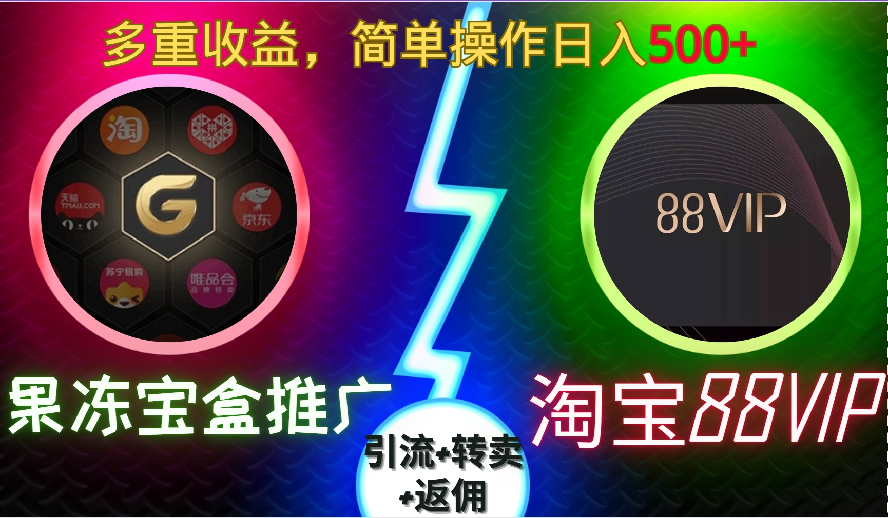 果冻宝盒推广88VIP，引流+转卖+返佣，多重收益，简单操作日入500+-零点科技