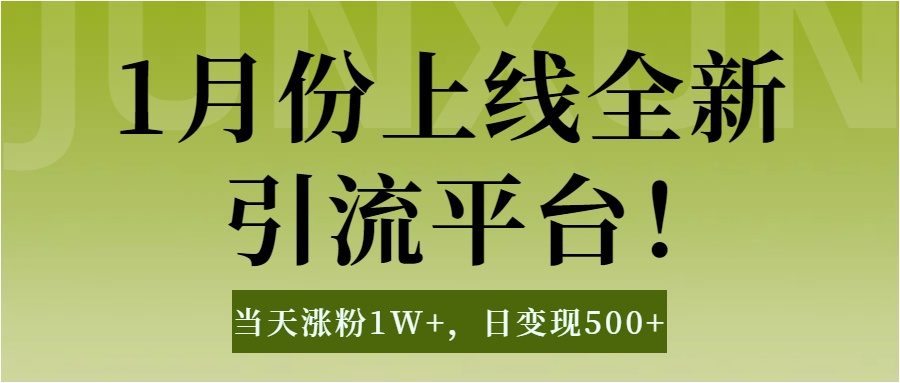 1月上线全新引流平台，当天涨粉1W+，日变现500+工具无脑涨粉，解放双手操作简单-零点科技