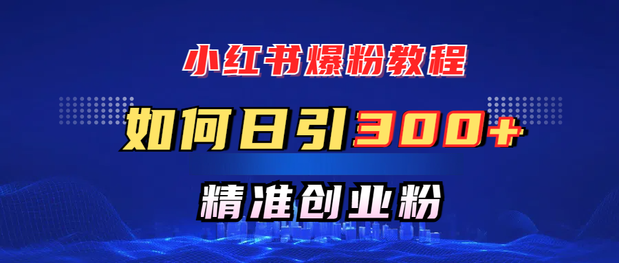 小红书爆粉教程，如何日引300+创业粉，快速实现精准变现！-零点科技