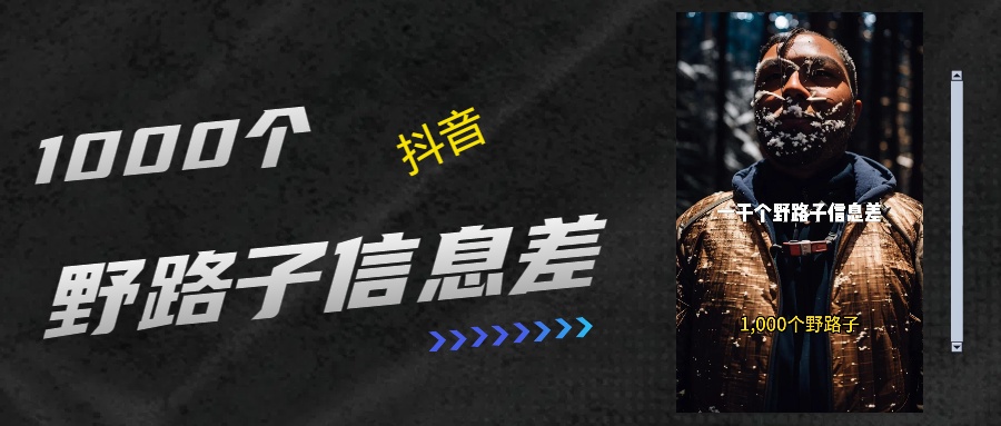 抖音一千个野路子信息差最新玩法教程引流＋变现的玩法具体拆解-零点科技
