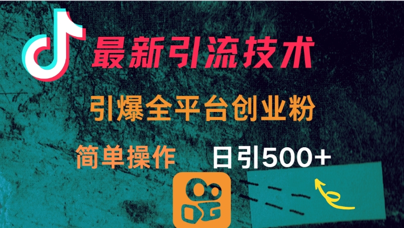 最新引流方法，引爆全平台创业粉操作简单，日引300＋-零点科技